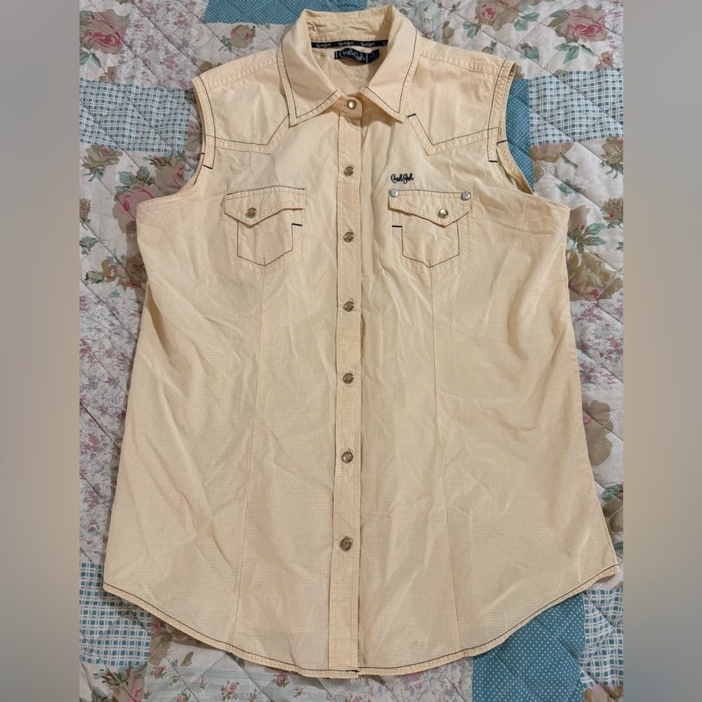 Cruel Girl Womens Pearl Snap Western Cowgirl shirt size Large